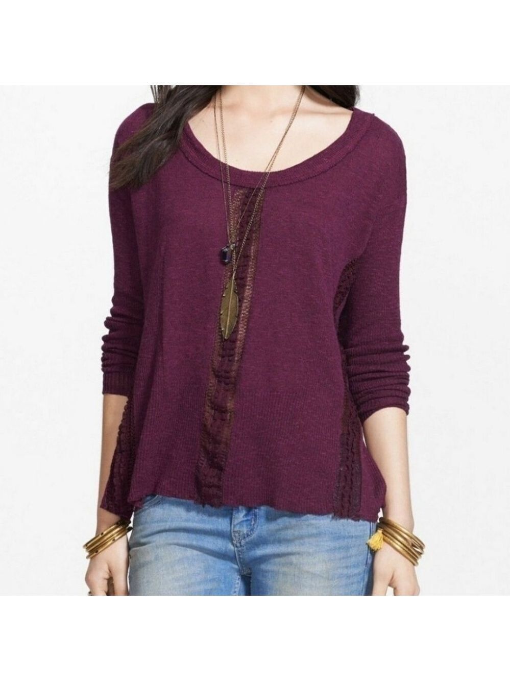 Free People Lace Road Pullover